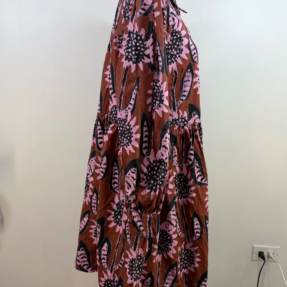gorman Pink and Brown Floral Long Sleeve Shirt Dress - Picture 5 of 8